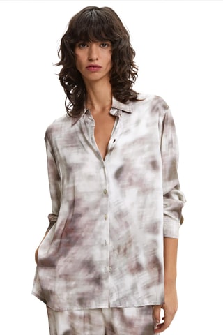 Chemise tie and dye - Ecru et marron