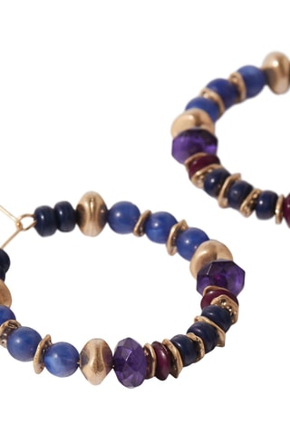 Orecchini a cerchio - Dorato e nero