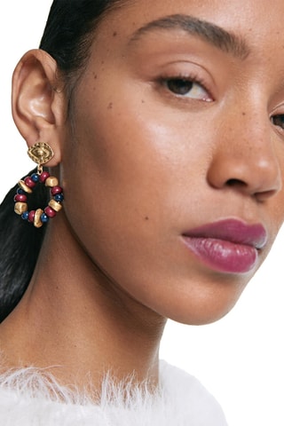 Orecchini - Dorato e bordeaux