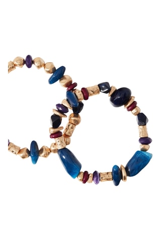 2 bracelets - Doré et bleu foncé