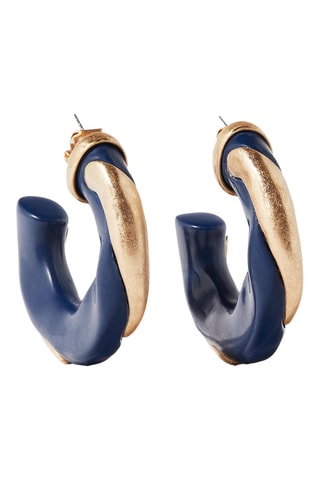 Orecchini a cerchio - Dorato e navy