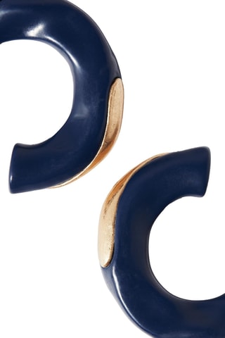 Orecchini a cerchio - Dorato e navy