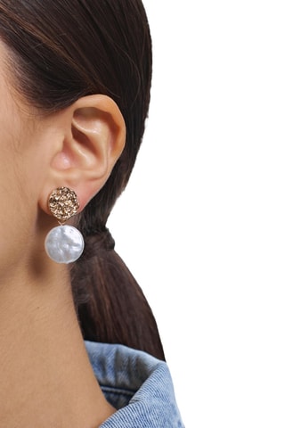 Boucles d’oreilles - Doré et blanc