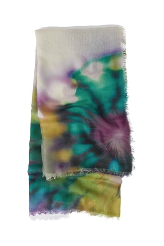 Foulard tie and dye - Blanc et vert émeraude
