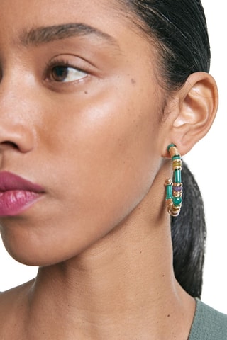 Orecchini a cerchio - Marrone e dorato