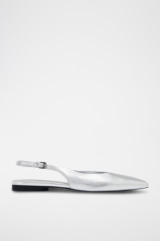 Ballerines en cuir de chèvre - Argenté