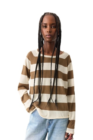 Sweat - Ecru et taupe