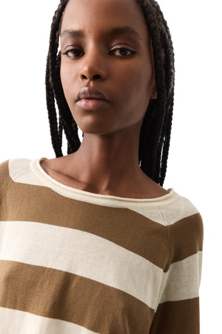 Sweat - Ecru et taupe