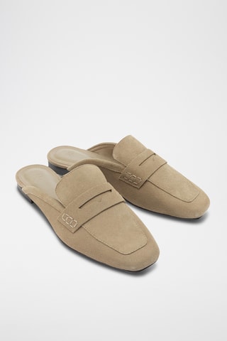 Mules en nubuck - Taupe