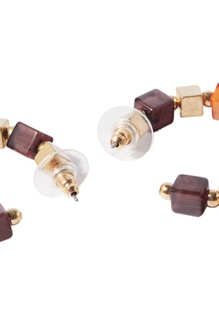 Orecchini a cerchio - Dorato e arancione