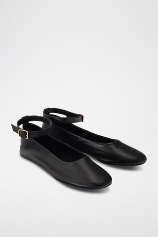 Ballerines en cuir - Noir