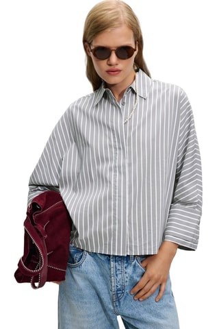 Chemisier - Gris foncé et blanc