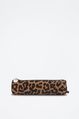 Trousse en cuir - Camel et noir