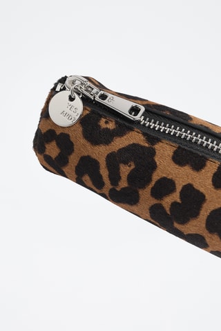 Trousse en cuir - Camel et noir