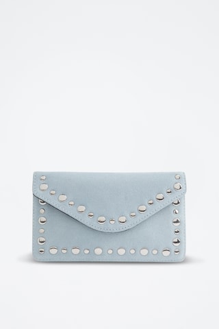 Pochette en nubuck- Bleu clair