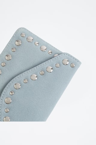 Pochette en nubuck- Bleu clair