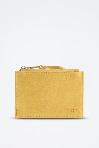 Porte-cartes en nubuck - Jaune