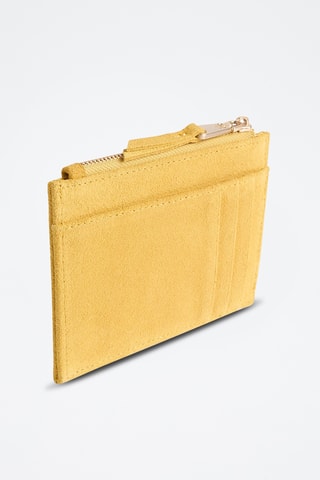 Porte-cartes en nubuck - Jaune