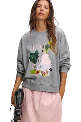 Sweat - Gris chiné et vert