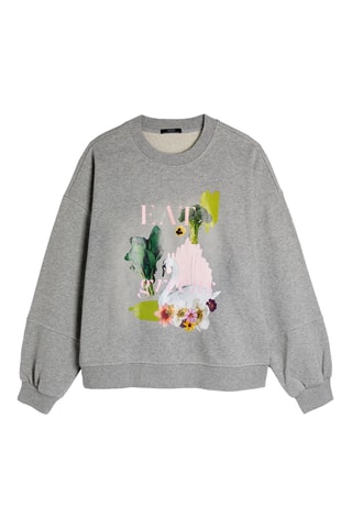 Sweat - Gris chiné et vert