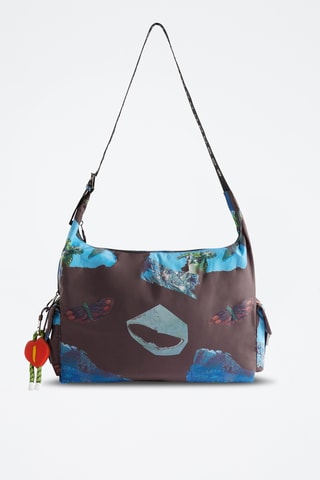 Sac porté épaule - Marron et bleu