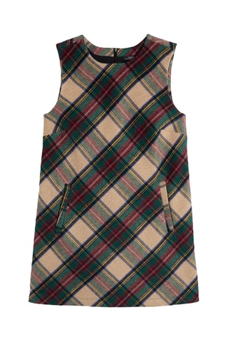 Robe droite - Vert et beige clair