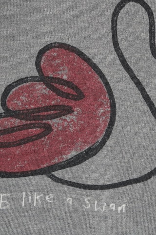 Sweat - Gris chiné et rouge