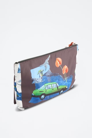 Pochette - Marron et bleu