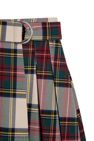 Jupe portefeuille - Ecru et vert