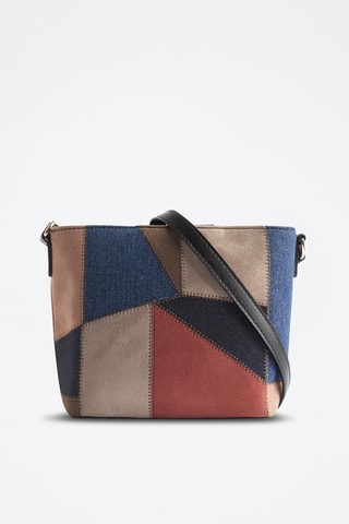 Sac bandoulière - Beige et bleu marine