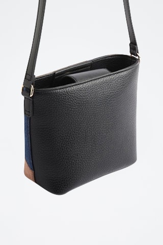 Sac bandoulière - Beige et bleu marine