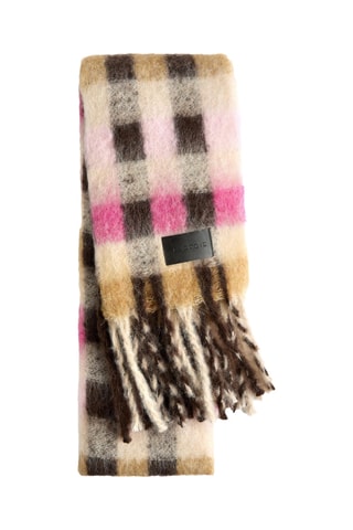 Echarpe en laine et alpaga - Marron et rose