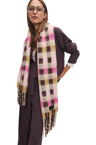 Echarpe en laine et alpaga - Marron et rose