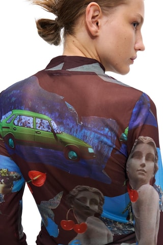 T-shirt - Ciel et anthracite