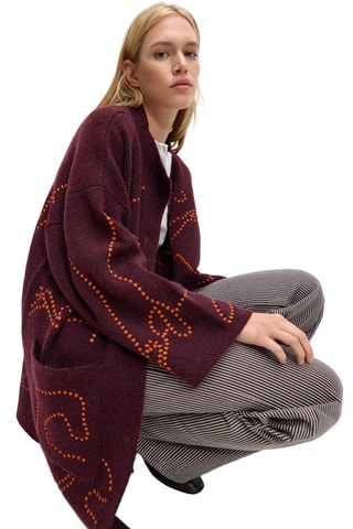 Gilet long - Bordeaux et rouge brique