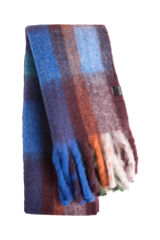Echarpe - Bleu roi et marron foncé
