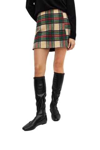 Jupe portefeuille - Vert foncé et rouge