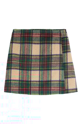 Jupe portefeuille - Vert foncé et rouge