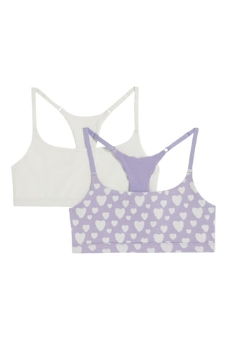 2 brassières Napqueeniz en coton biologique - Blanc et mauve - Undiz