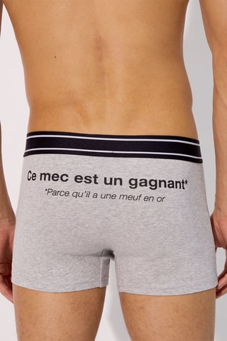 Boxer Gagnoriz en coton biologique - Gris clair chiné