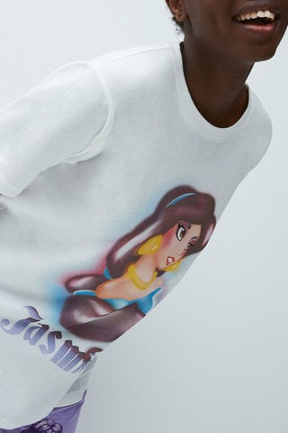 T-shirt en coton biologique Jasmine Aladdin Disney Jasmilliz - Ecru - Undiz