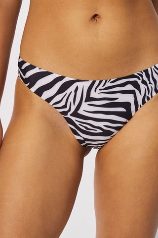 Tanga menstruel Baeziz - Flux moyen - Noir et blanc - Undiz