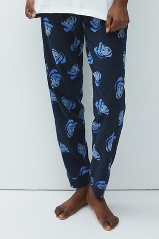 Pantalon droit en coton biologique Cendrillon Disney Cendrilliz - Bleu marine - Undiz
