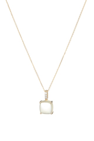 Pendentif Rose dragée - Or jaune, diamants et citrine