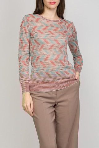 Wollen Trui Beige en Turquoise