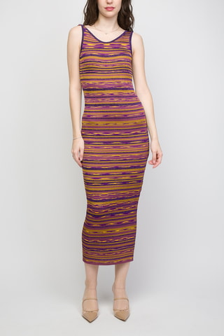 Robe longue - Violet et jaune