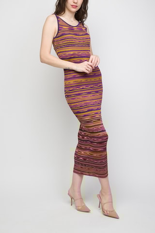 Robe longue - Violet et jaune