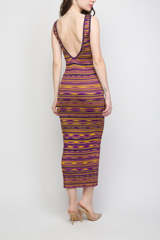 Robe longue - Violet et jaune