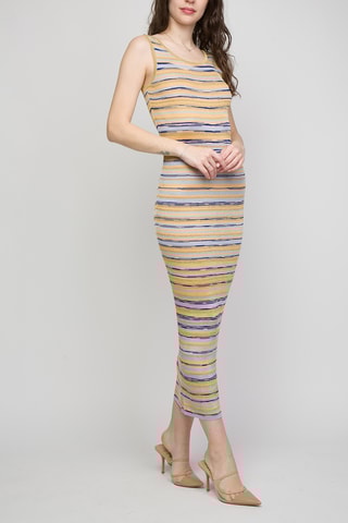 Robe longue - Jaune et bleu