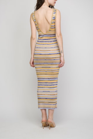 Robe longue - Jaune et bleu